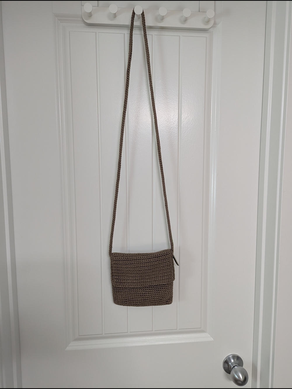 The Sak Taupe Woven Crossbody Bag